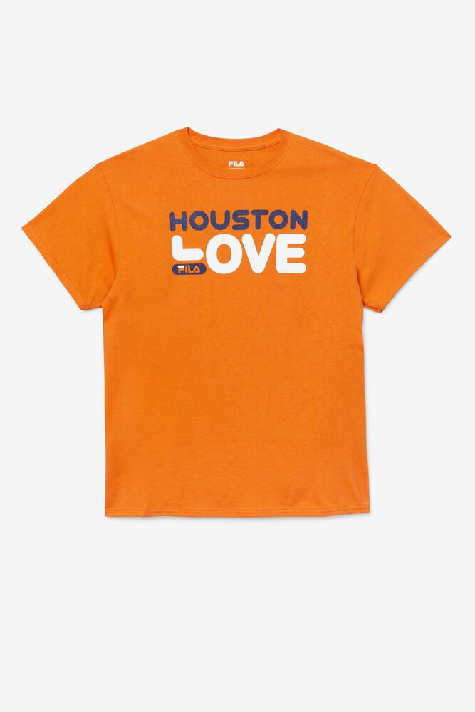 Tricou Fila Barbati Portocalii Houston Love ZDWK-18496